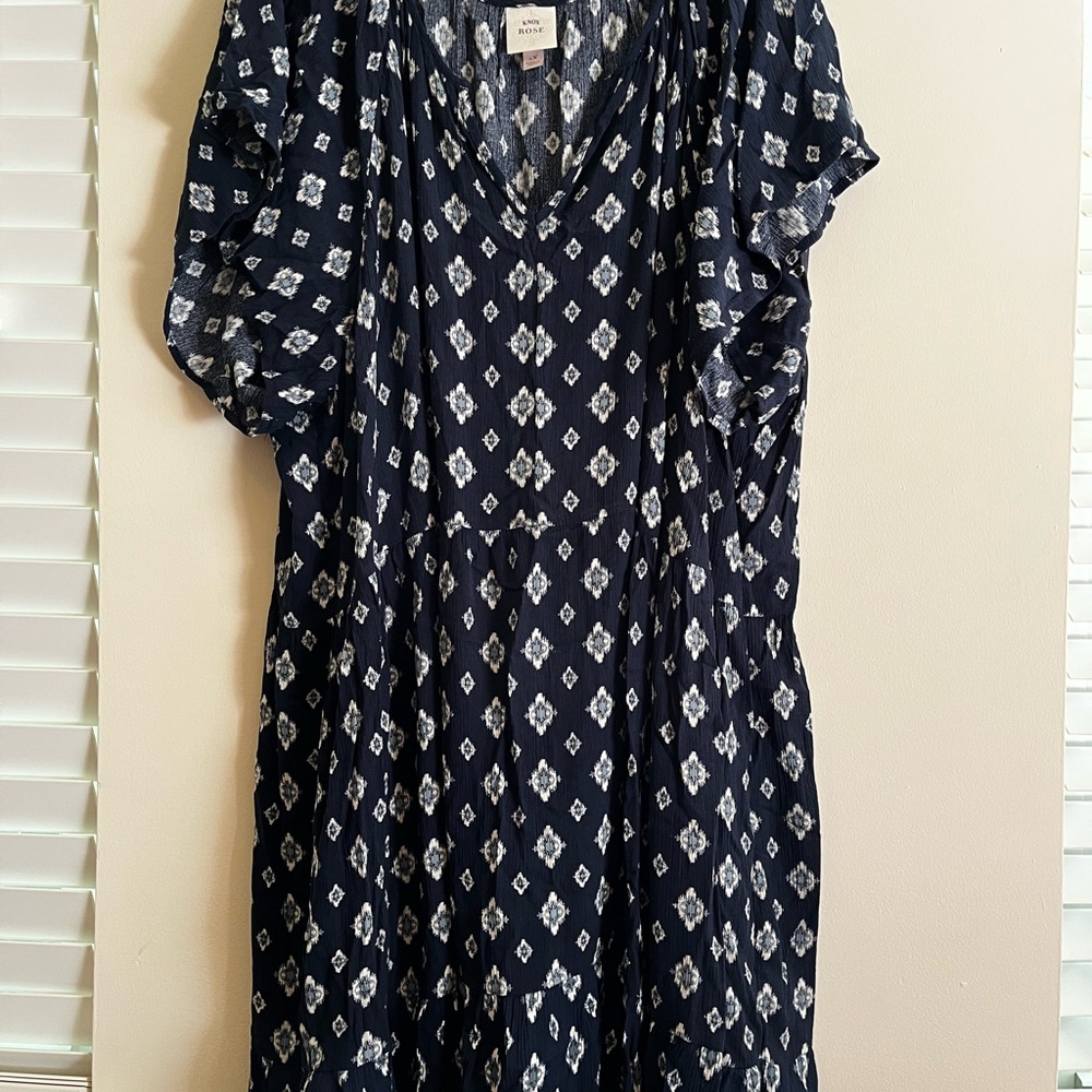 Knox Rose Blue Maxi Sundress with Flutter Sleeves and V-Neck